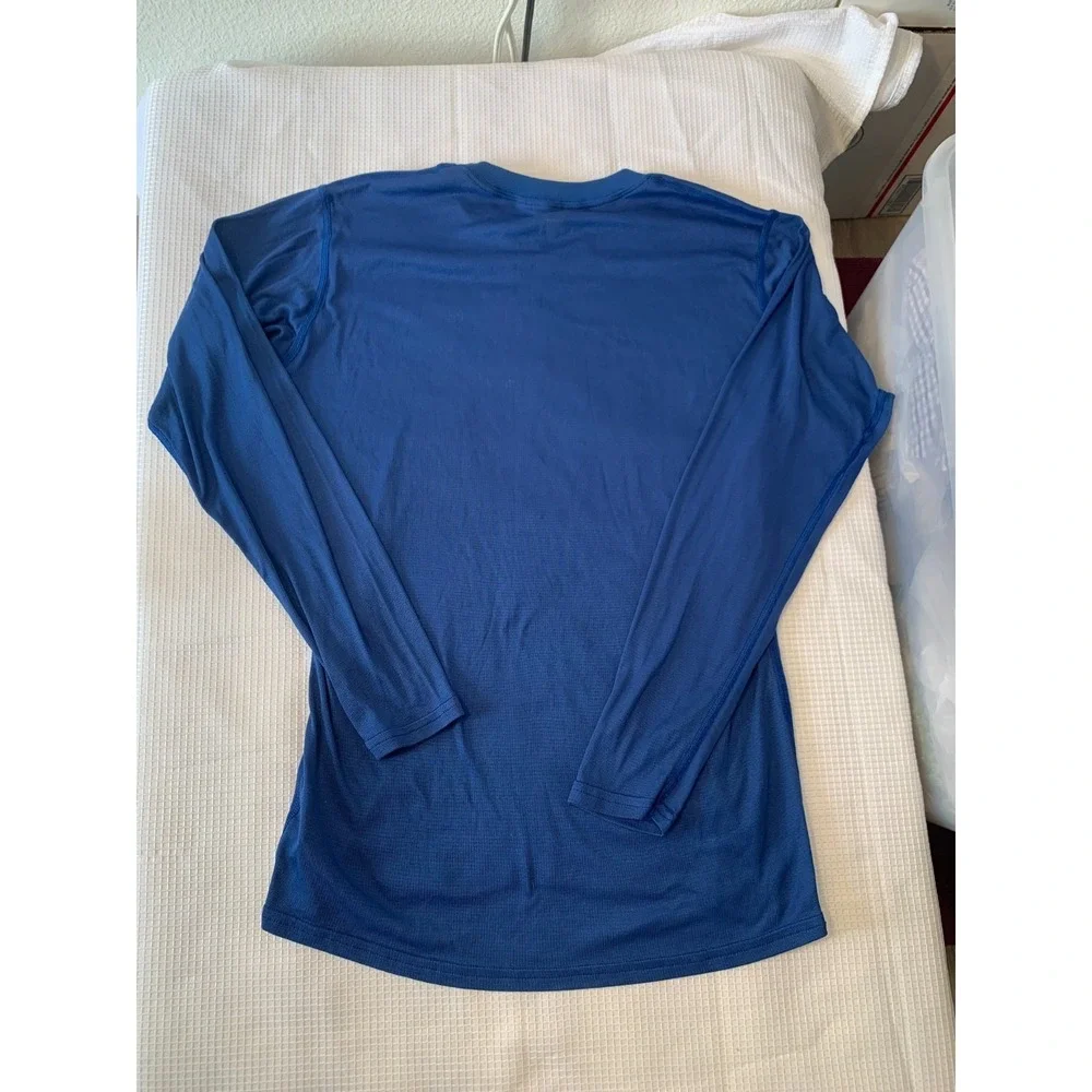 (B-72) Patagonia Capilene Men's Long Sleeve Shirt Blue Size M Performance Athlet